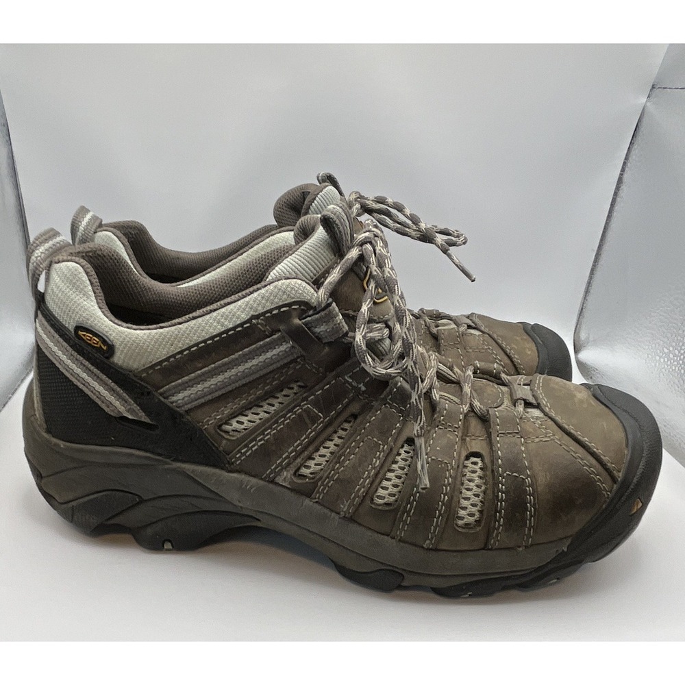 KEEN Women's Flint Utility Brown/Gray Trail Hiking Walking Shoes Size US 10